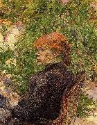 Henri de toulouse-lautrec Red Haired Woman Sitting in Conservatory oil painting on canvas